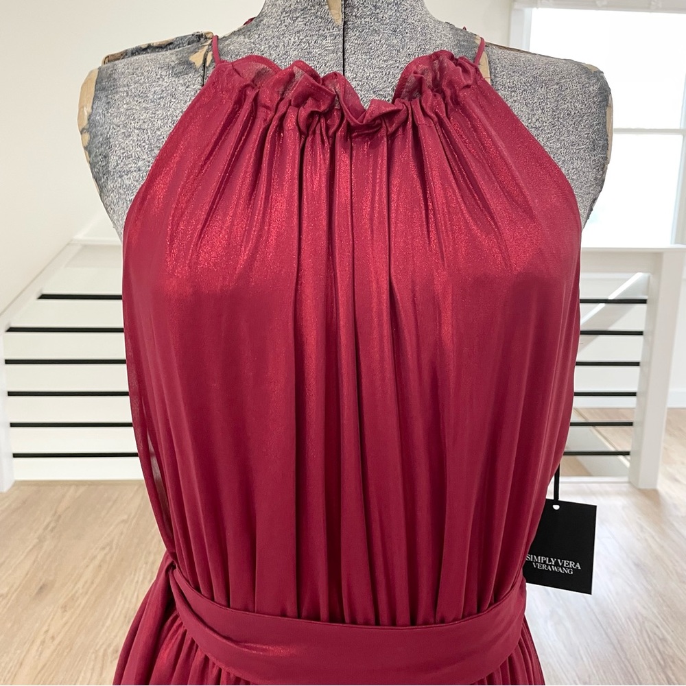 NWT L XXL Simply vera Vera Wang sleeveless midi maxi sparkly metallic dress - Picture 2 of 12